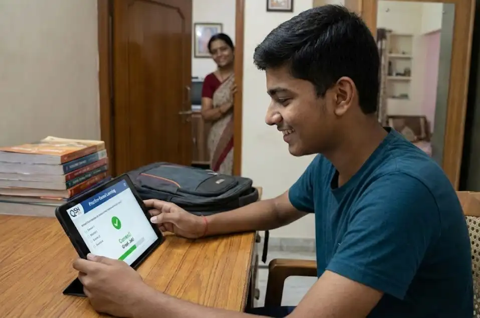 QSH India Modern Study Platform Interface