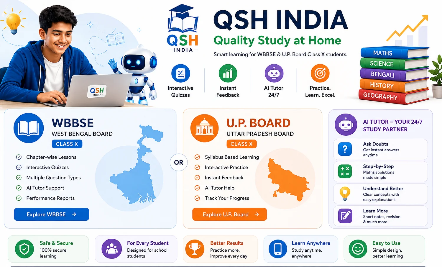 QSH India Smart Learning for WBBSE and UP Board